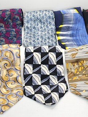 Jerry Garcia Lot of 18 Mens Ties Multicolored Green/Yellow Label with Name Tag